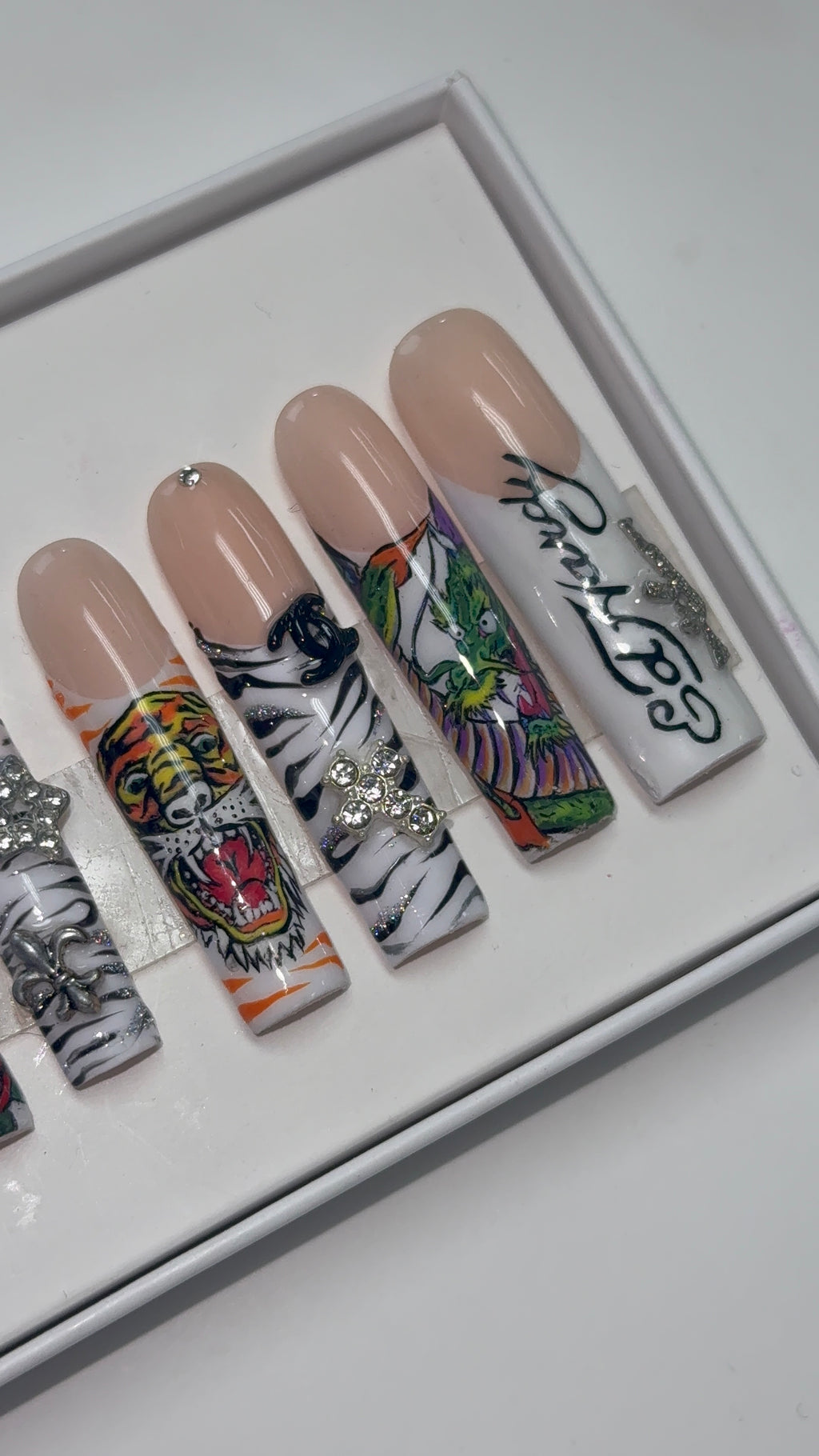 Ed Hardy press on nails